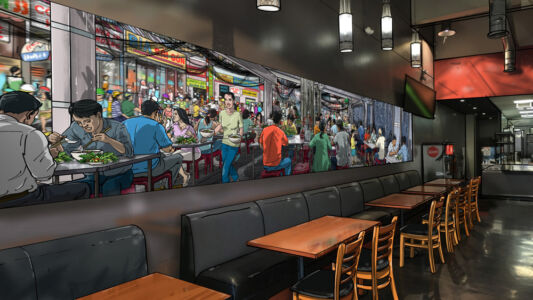 Restaurant mural design: Saigon pho restaurant